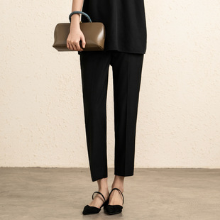 【Golden waist-hip ratio】Rong*220 worsted wool slit nine-point trousers, small feet, women make their legs look slimming, and long legs