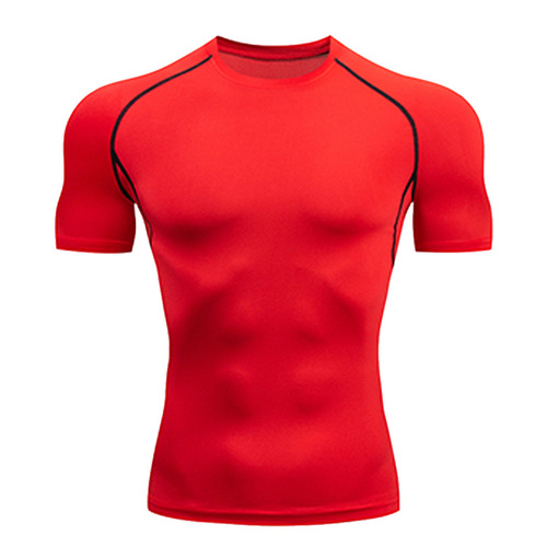 Source Factory Shaping clothes Men's quick-drying casual top Cross-border fitness short-sleeved T-shirt sportswear compression