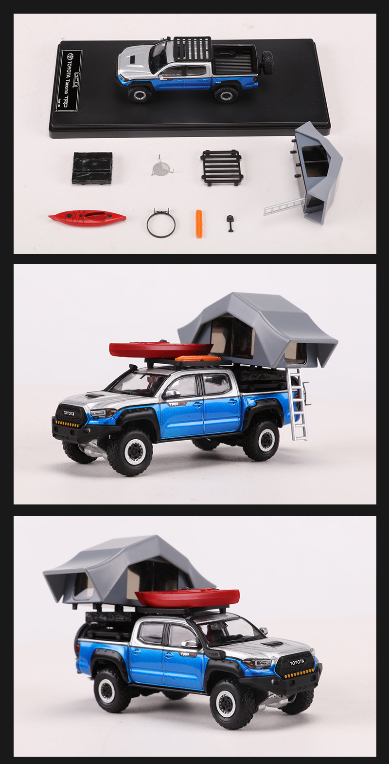 Modèle De Voiture GCD 1:64 Toyota Tacoma Camping-car Tout-terrain - Noir, édition Limitée, 2025