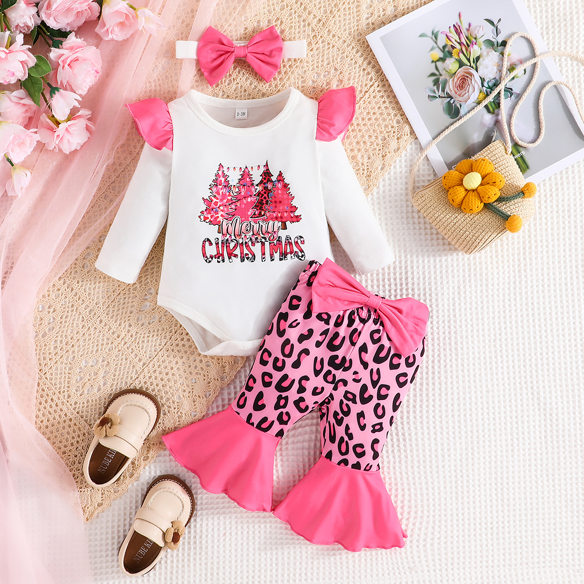 Cute Cartoon Leopard Polyester Girls Clothing Sets display picture 3