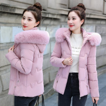 新款洋气大毛领短款修身显瘦棉衣女小个子韩版学生外套时尚棉袄