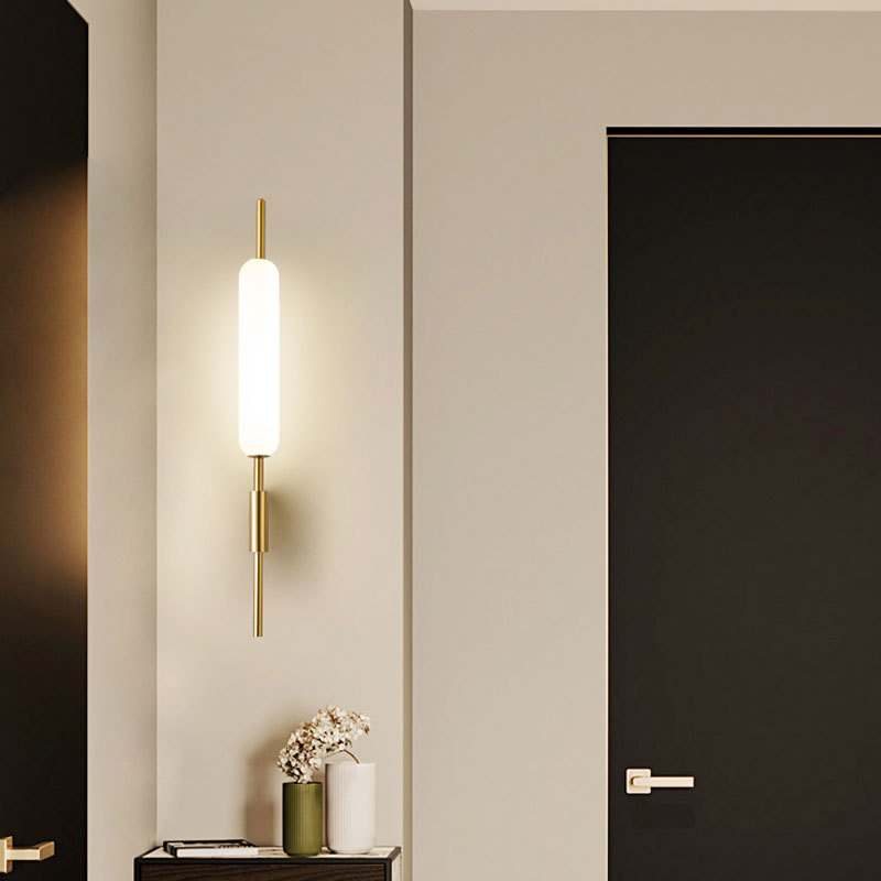 lámpara de pared escalera diseñador de lámparas de cabezal de cama creativo nórdico dormitorio diseño de pasillo de televisión de fondo moderno pared lujoso