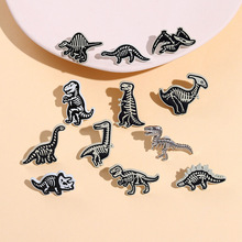 卡通朋克风骷髅恐龙造型精美潮酷金属徽章小众设计暗黑胸针装饰品