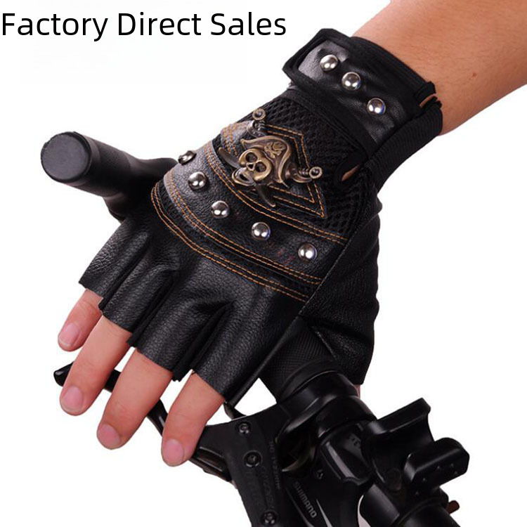 Tactical gloves Outdoor riding half finger gloves men's anti-slip breathable wear-resistant motorcycle bike motorcycle PU gloves_maomaolike.com