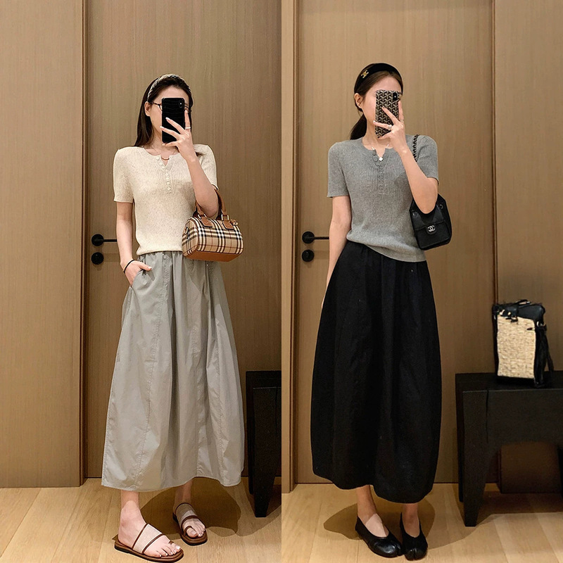Spring Is Not Too Late, Let's Take a Leisurely Walk in Skirts! Upf50+ Segmented Patchwork Cocoon-Shaped Half Skirt, Light Outdoor Floral Skirt for Women