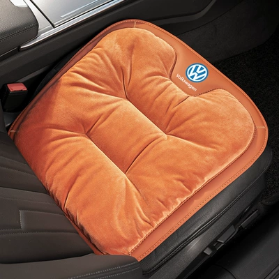 X, Teramont, and Touran Winter – Seat cushion, seat cover - flannel-emma-orange-volkswagen-front-row-1-photo