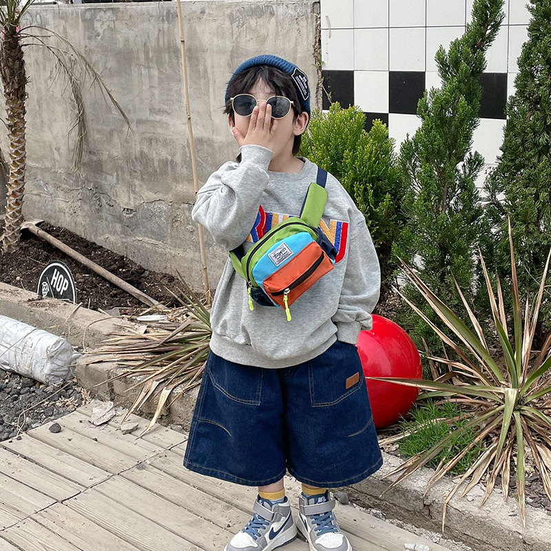 Coreano moda moda moda para niños y niñas bolsas de pecho para salir mini bolsas deportivas para niños bolsas de mochila de color extranjero bolsas para niños