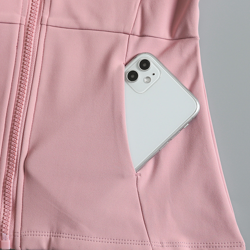 Slim fit sportvest voor dames, lente/herfst, lange mouwen, ritssluiting, opstaande kraag, ademend, geschikt voor fitness, hardlopen en bescherming tegen de zon._voghion.com