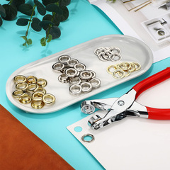 6mm Popper Fastener Tool Set Box Bag Accessories Shoe Eye Metal Copper Round Corn Button Hand Press Pliers Cross-border