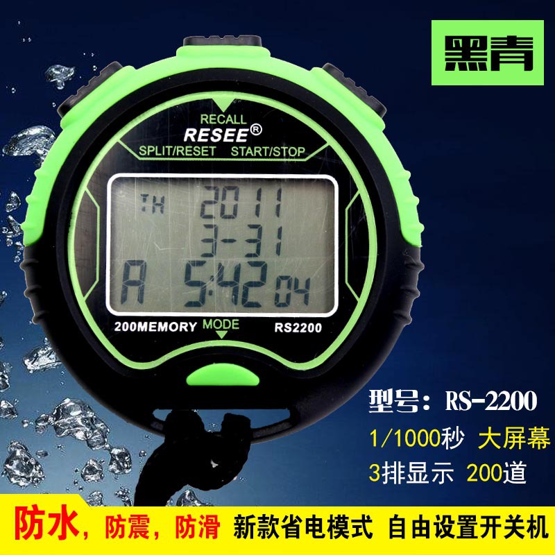 Cronómetro electrónico temporizador deportes fitness estudiante competencia pista y campo entrenamiento natación árbitro cronómetro impermeable