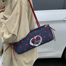 独特小众波点包包2025新款时尚百搭女式单肩腋下包休闲手提法棍包