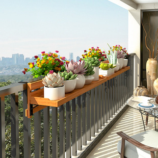New Balcony Guardrail Flower Rack Railing Hanging Flower Pot Rack Plant Display Rack Large Flower Pot Balcony Handrail Hanging Device