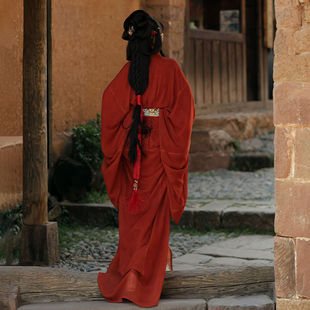 New Style Warring States Robe Original Palace Daily Straight Hem Robe Adult Hanfu with Tail for Spring and Summer, Restored from the Mawangdui Tomb
