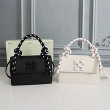 潮流名媛手提包黑色方形包编织绳设计磁扣时尚包包白色合成革