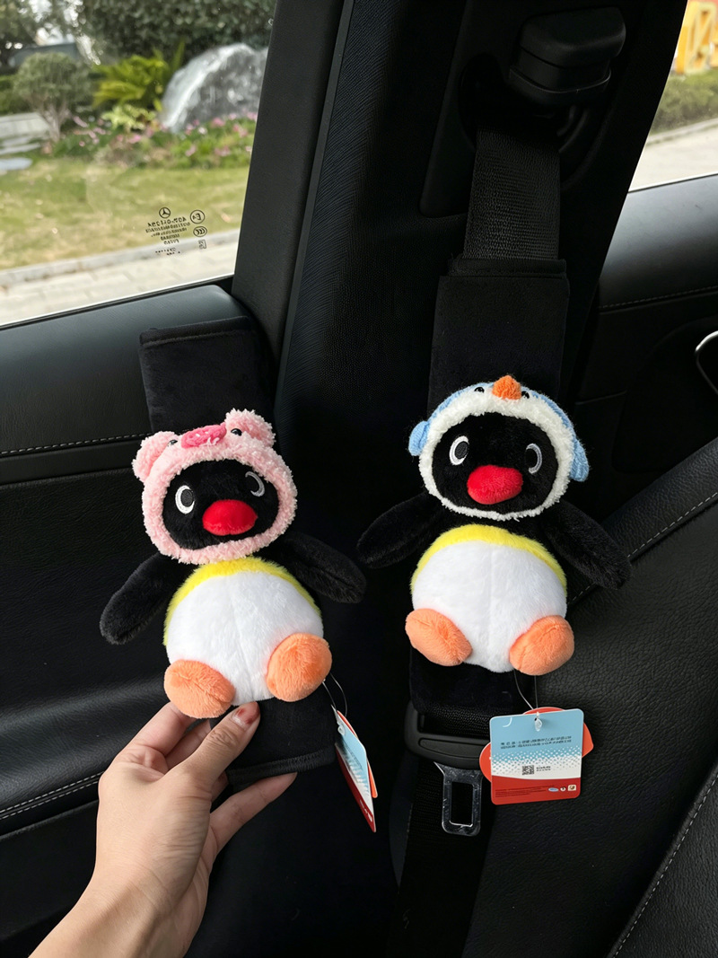 Authentic Pingu Little Penguin Car Seatbelt Shoulder Pad Anti-Neck Strangling Creative Christmas Gift New Car Gift