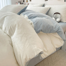 2025新款牛奶绒床上四件套冬季加厚珊瑚法兰绒床品被套床单三件套