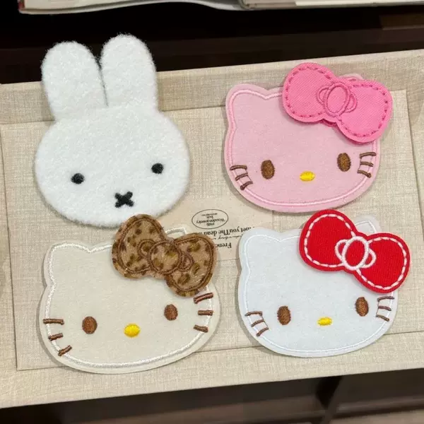 Cute Miffy Rabbit Large Velcro Cartoon Hello Kitty Hair Accessory Bangs Hair Clip Magic Tool
