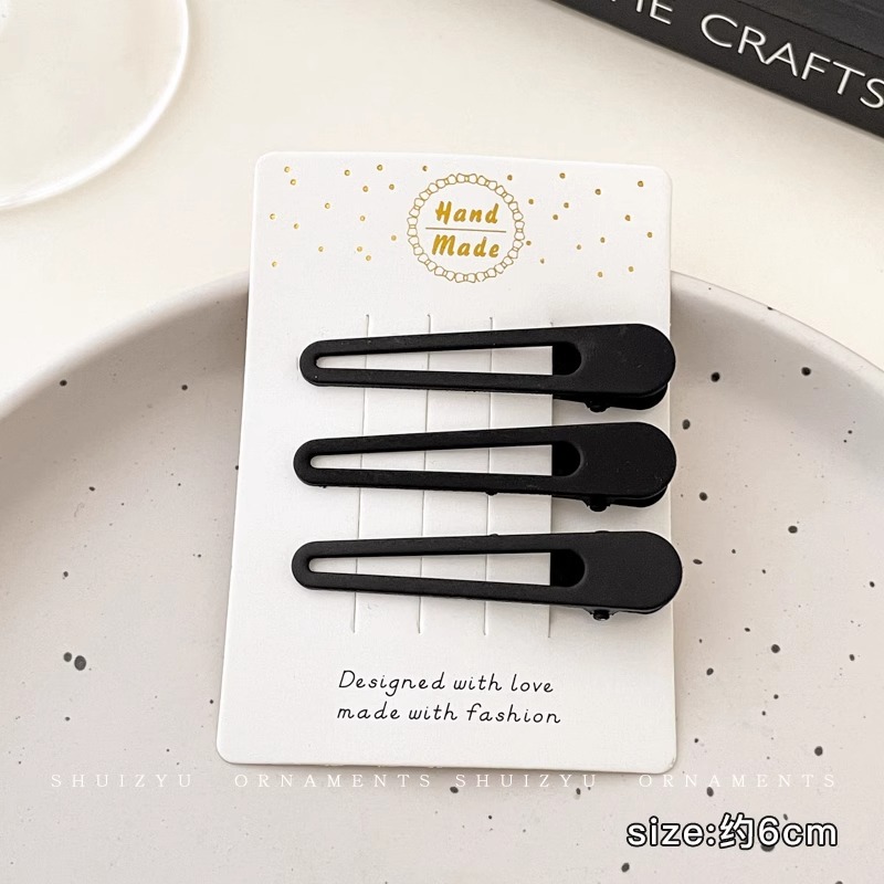 Pinza de pelo grande negro accesorios para el cabello horquilla de gama alta simple de las mujeres frente lado del cabello roto flequillo clip horquilla tocado