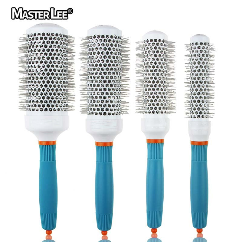 Masteri 대외 무역 핫 세라믹 롤 빗 원형 알루미늄 튜브 고온 모양 컬링 머리 빗 나일론 빗 도매