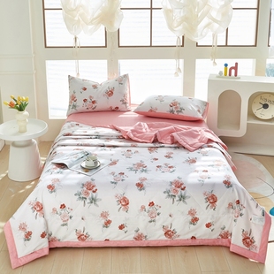 W1Tr Summer Quilt Pure Cotton Air Conditioning Quilt Children's Summer Cooling Quilt Machine Washable Thin Quilt Double Air Conditioner