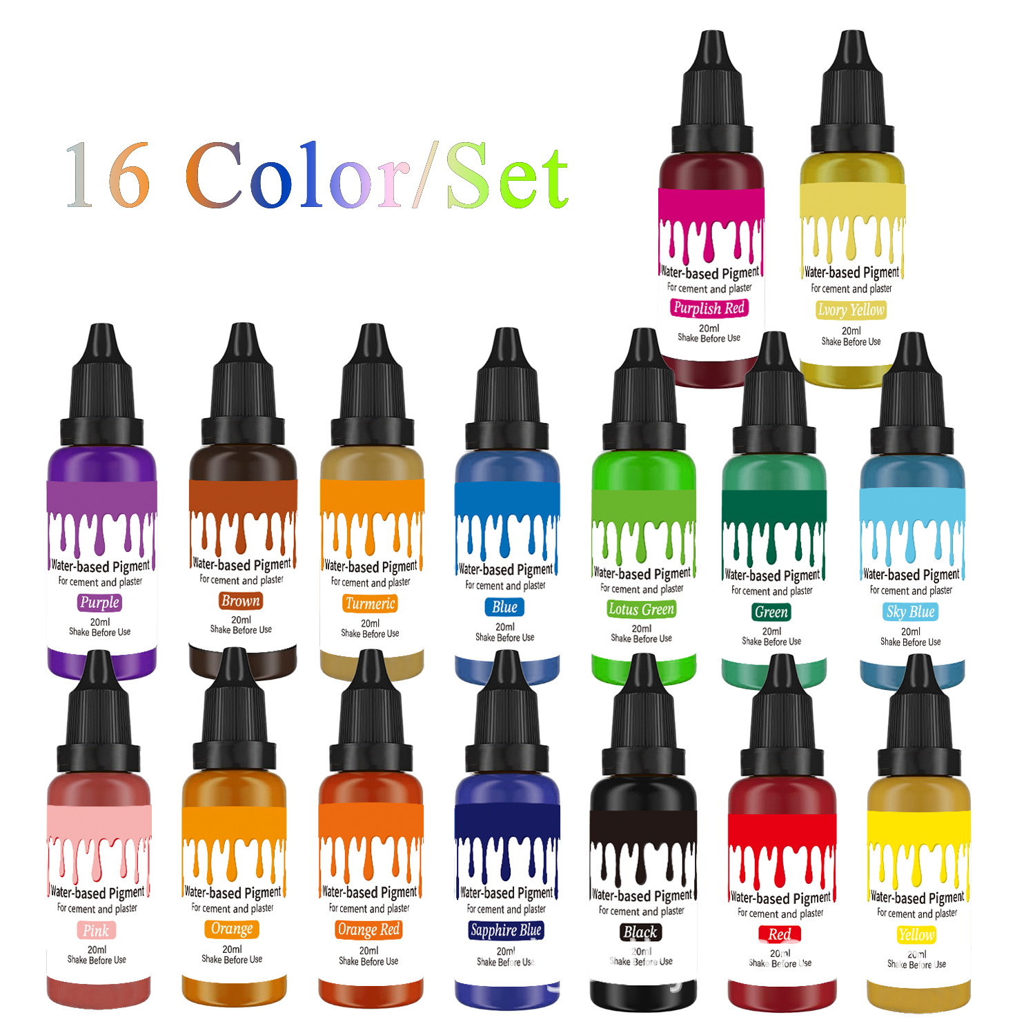 20ml double concentration gypsum colorant has excellent coloring effect and is used for gypsum cemen