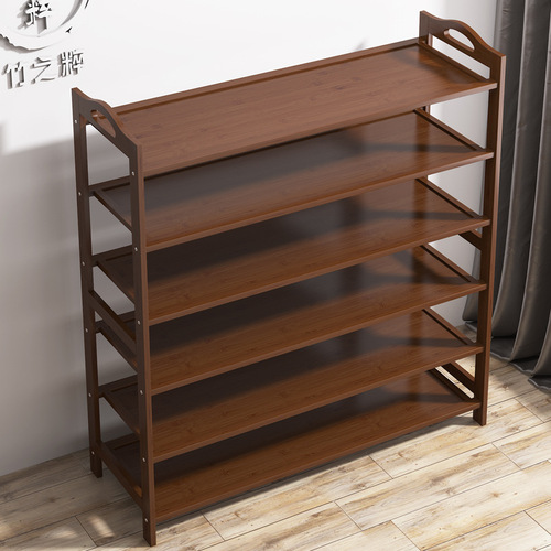 Bamboo shoe rack shoe cabinet non-solid wood simple multi-layer household dust-proof shoe rack door storage rack
