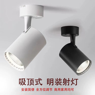 Ceiling-Mounted Spotlight, No Drilling Required, Adjustable Angle Led Spotlight for Single Clothing Store Showroom, Home Ceiling Indoor Use