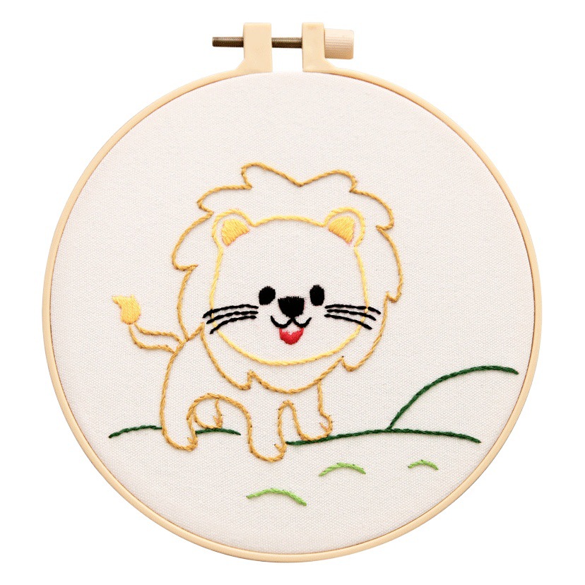 Lindo conejo bordado DIY colgando pintura de los niños Lu bordado puntada primaria práctica punto cruz dibujos animados pequeños adornos de animales