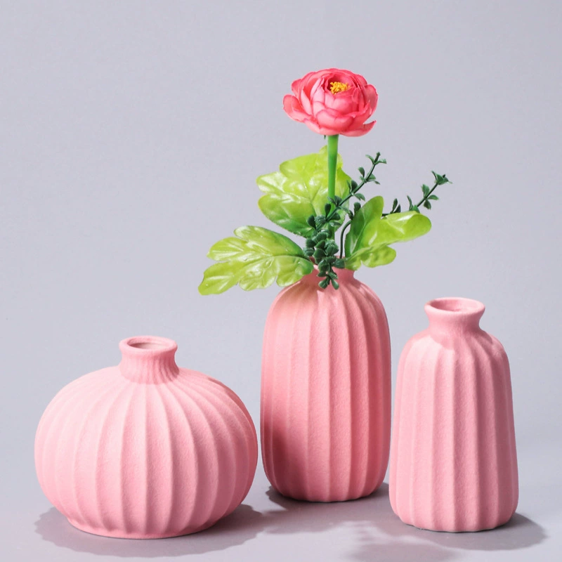 Nordic Melon Line Керамическая ваза Цвет Креативные Цветочные украшения Гостиная Кафе Украшение Ремесло Мебель для дома