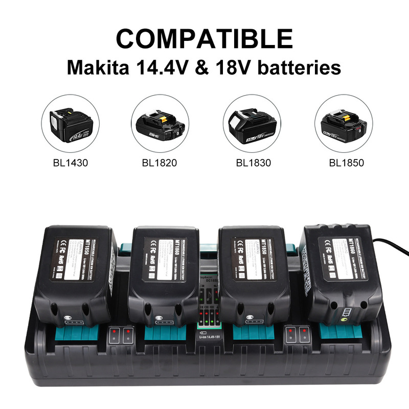 替代makita牧田快速四充充电器DC18SF14.4V-18V锂电池工具充电器|undefined