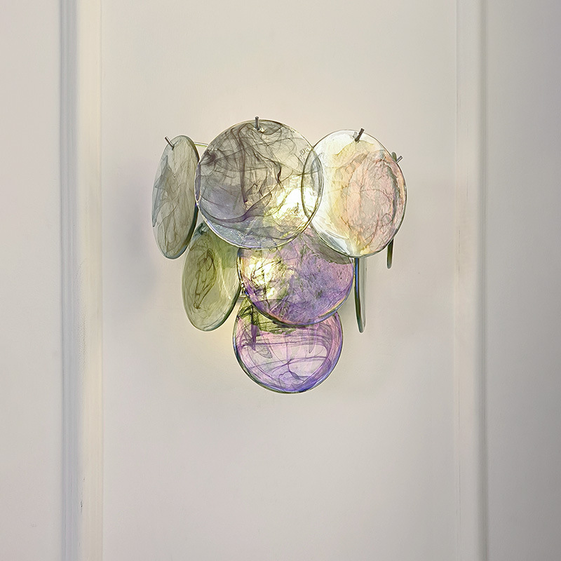 French Murano Murano Glass Wall Lamp Bedroom Bedside Lamp Accessible Luxury High-End Retro Living Room Wall Lamp French Murano Murano Glass Wall Lamp Bedroom Bedside Lamp Accessible Luxury High-End Retro Living Room Wall Lamp