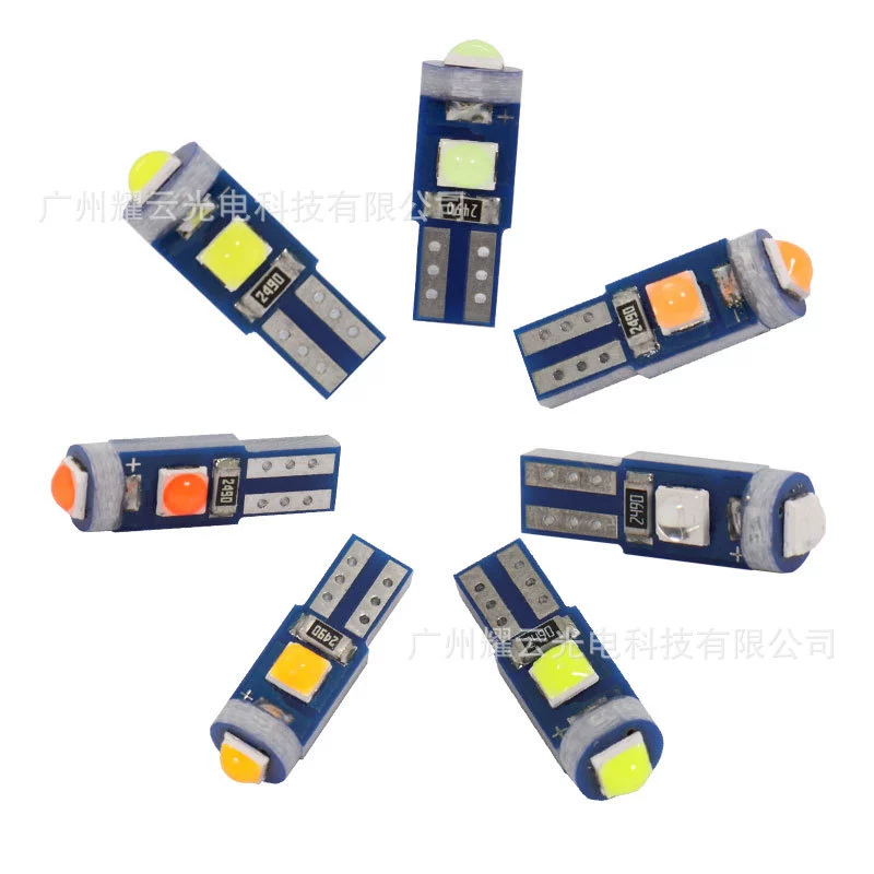 Автомобильная LED-подсветка приборов T5 3030 1SMD, индикатор T5, 12V, жёлтый/зеленый свет