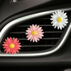 Colorful resin daisy car air freshener clip, women's car decoration air freshener flower air vent scent holder