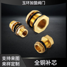 全铜补芯接头双外丝内外丝加长水塔水池鱼缸水桶排水出水接头配件