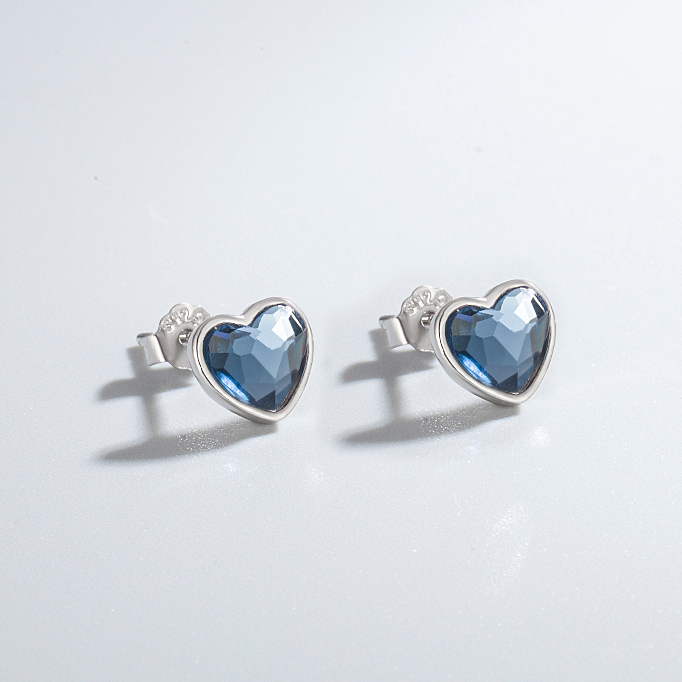 Women's Gender 925 Sterling Silver Heart Of The Ocean Jewelry Suit Crystal Bracelet Gallo Love Heart Stud Earrings Silver Jewelry