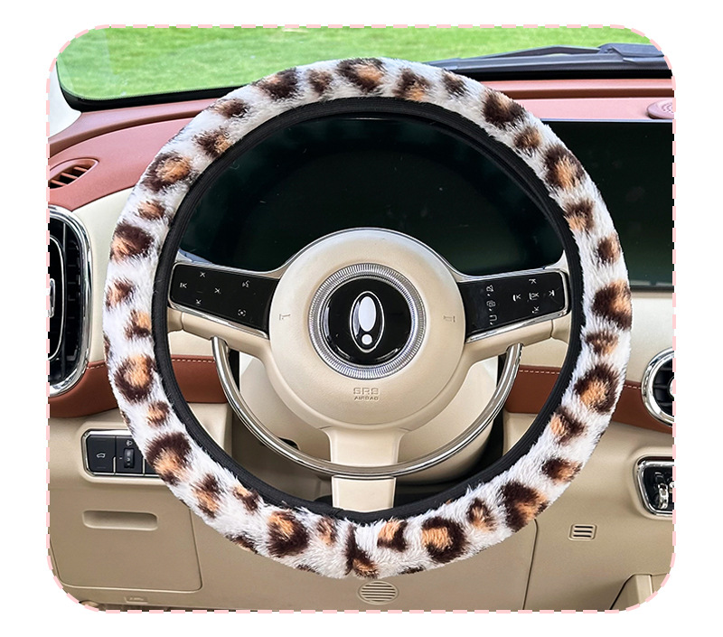 Cross-Border New Car Steering Wheel Cover Plush Warm Car Anti-Slip Steering Wheel Protective Cover Winter Anti-Freeze Handle Cover
