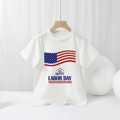 Cross-border Amazon Children's Short-sleeved T-shirt U.S. Independence Day Boy Cartoon New Summer T-shirt Underwear Foreign Trade