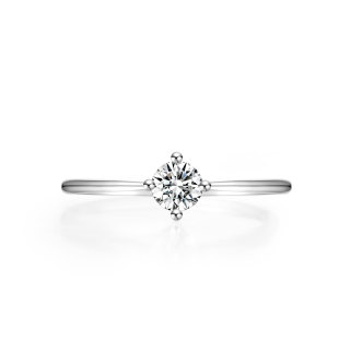 18K White Gold Four-Prong Cultured Diamond Women's Ring Four-Prong Simple Versatile D Color Vs 30 Points Diamond Ring for Engagement Ring