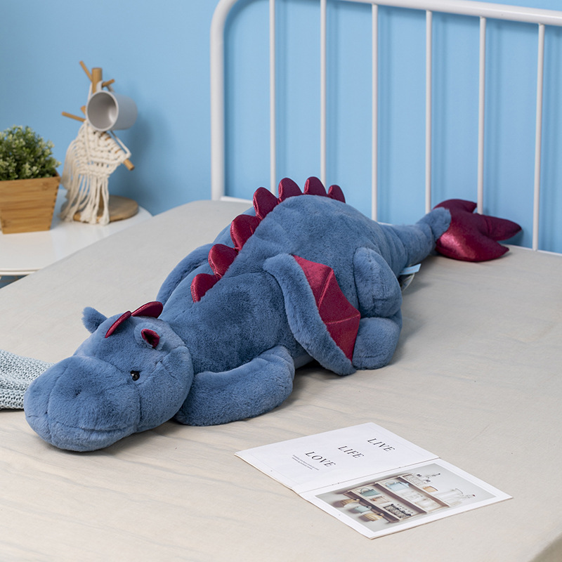 Nuevo estilo acostado pequeño Dragón Volador de peluche de juguete cama puede clip piernas dormir dinosaurio muñeca suave muñeca Linda regalo de los niños