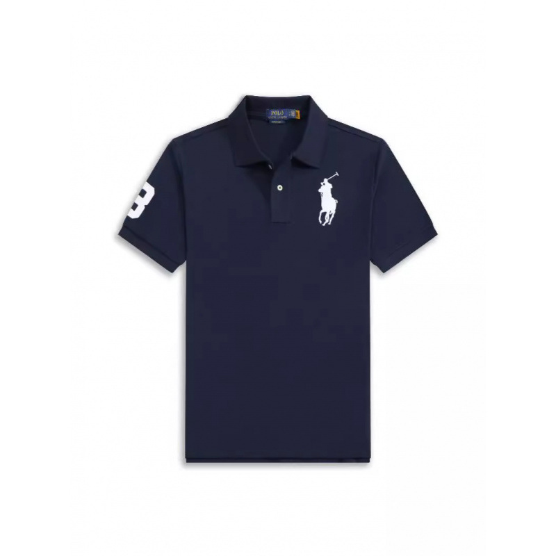 Cross-Border Factory In-Stock Malaysian Short-Sleeve Polo Shirt for Men, Loose Fit, Large Size, Solid Color, Fashionable Trendy Heavyweight Clothing