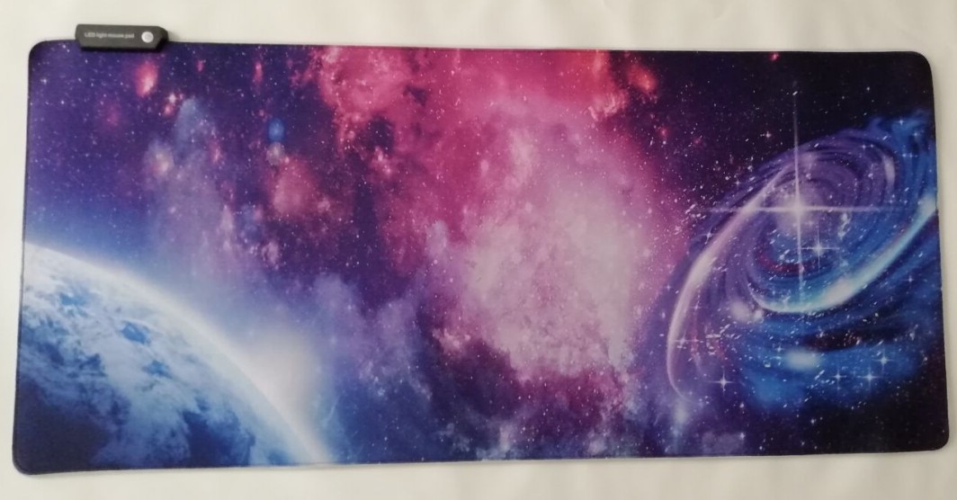 Mengtian gran LED luminoso teclado pad RGB ratón negro borde bloqueo juego espesado colorido Luz