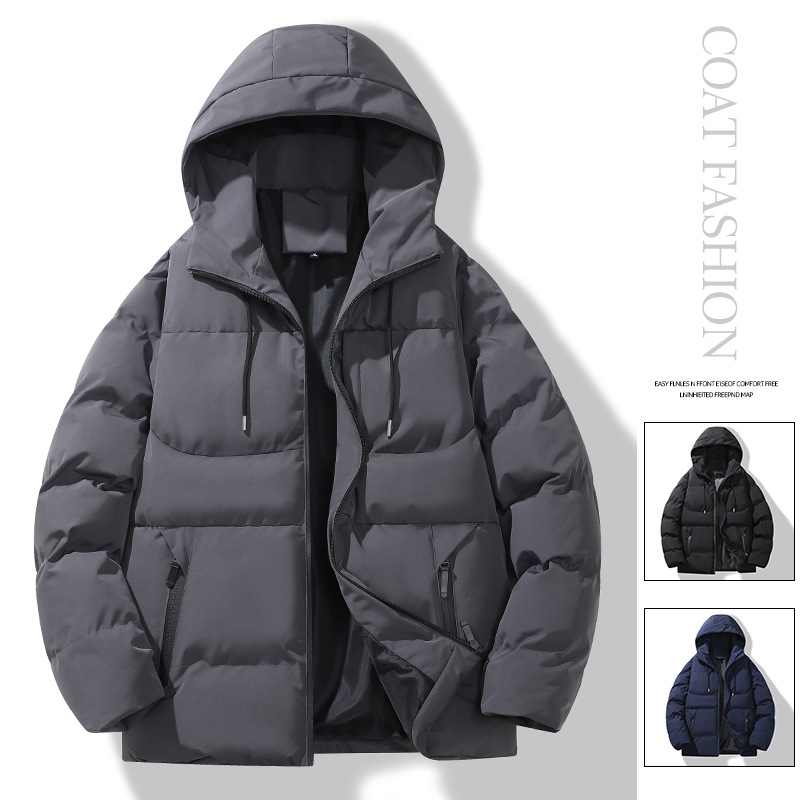 Colored demi-season down jacket, for middle age