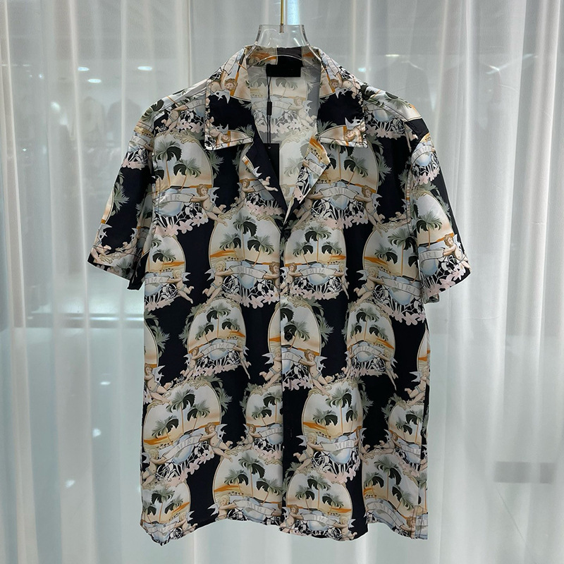2024 Early Spring New European and American Trend Foreign Trade Fashion Casual Men's Digital Printing Short-sleeved Shirt Shirt Trendy Men 2024 Early Spring New European and American Trend Foreign Trade Fashion Casual Men's Digital Printing Short-sleeved Shirt Shirt Trendy Men