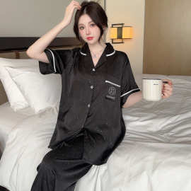 冰雪丝三件套山茶花女款闪闪星空透气套装家居服
