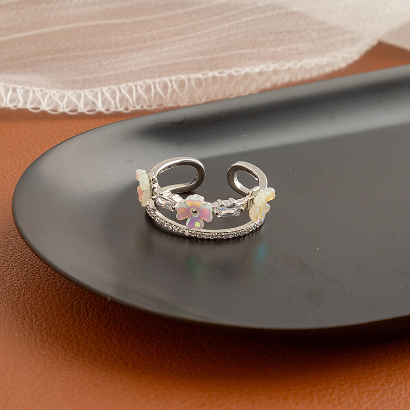 Flower ring silver