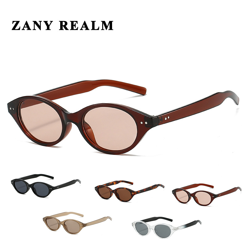 Fabricante nuevo nerd gafas de sol de montura ovalada tendencia retro anti-ultravioleta cara pequeña gafas de sol de sentido avanzado comercio exterior