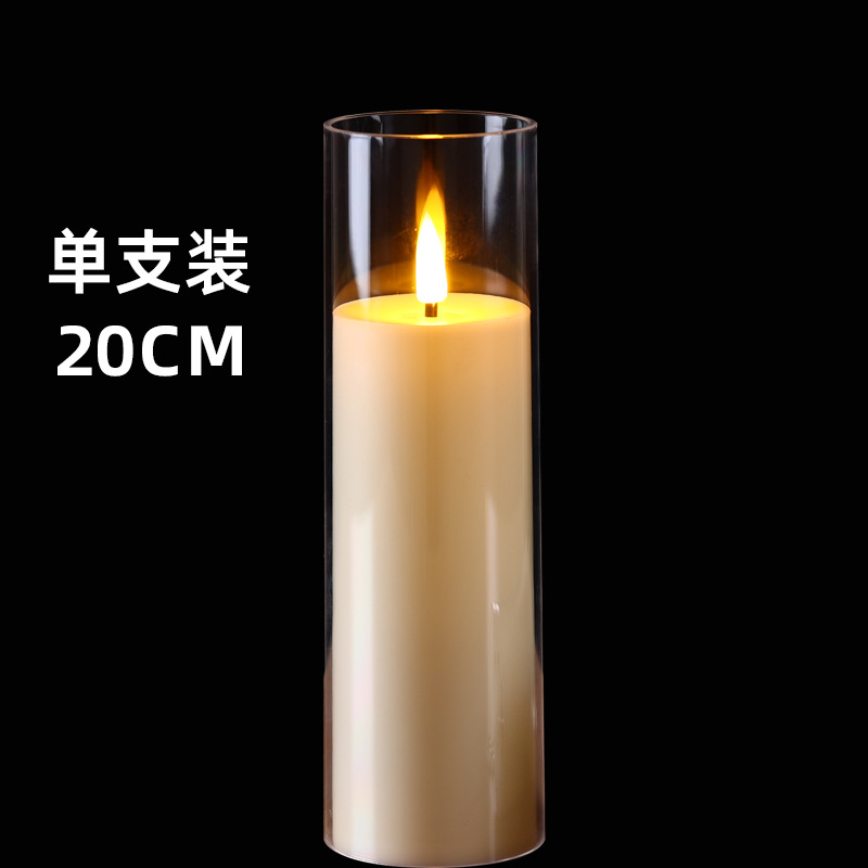 LED electronic candle light acrylic high simulation glass cup…
