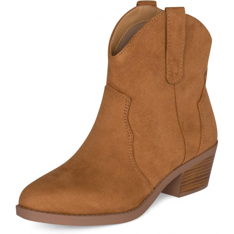 Cowboy Boots for Women - Western Style Stacked Heel Ankle Boots