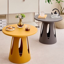 北欧风阳台茶几小户型客厅家用室外轻奢现代圆形塑料角几户外边几