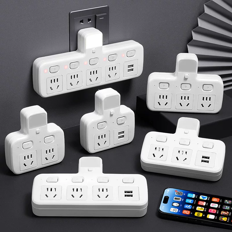 Household porous multi -switch plug -in ducts Put home conversion socket expansion wireless dormitory office line line plug